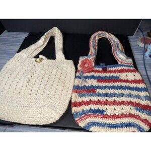 Lot Of 2 Handmade Crotchet Purses Handbags